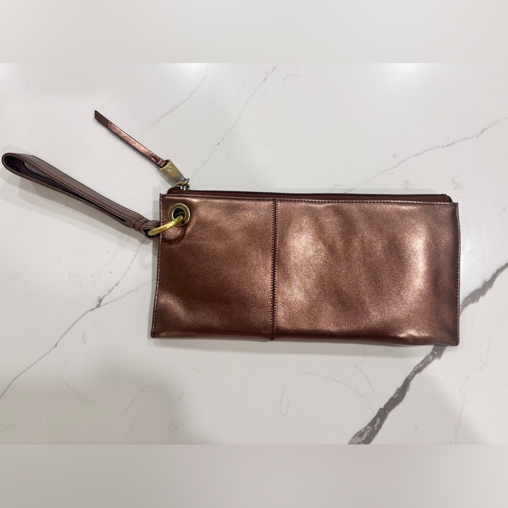 HOBO - Vida Leather Wristlet - Bronze - Picture 4 of 9